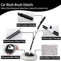 1 x RAW Customer Returns 15 bend car wash brush with long handle telescopic handle 43 aluminum car brushes soft car wash mop scratch cleaning brushes for truck SUV caravan brush, washing brush motorhome microfiber mop - RRP €26.99