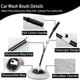 1 x RAW Customer Returns 15 bend car wash brush with long handle telescopic handle 43 aluminum car brushes soft car wash mop scratch cleaning brushes for truck SUV caravan brush, washing brush motorhome microfiber mop - RRP €26.99