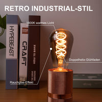 1 x RAW Customer Returns LED decorative light bulb E27, 1800K 4W 250LM mood light vintage Edison light bulb, retro filament bulb ideal for cafe bar decorative nostalgia industrial design, dimmable ST64 smoked glass 4 pieces - RRP €34.27