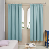 1 x RAW Customer Returns Deconovo curtain blackout ruffle tape curtains living room thermal curtain cold protection ruffle tape, 183x168cm height x width , sky blue, set of 2 - RRP €41.22