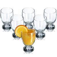 1 x RAW Customer Returns KADAX water glasses, set of 6, decorative glass set, transparent glasses with stem, juice glasses with thick walls, drinking glasses for water, lemonade 250ml, Marie  - RRP €19.75