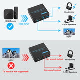 1 x RAW Customer Returns VEDINDUST HDMI Audio Extractor 4K x 2K HDMI Audio Splitter HDMI to HDMI SPDIF Optical SPDIF with 3.5mm Stereo Digital Audio Extractor for PS4 PS5 Blu-ray DVD Xbox TV PC HD TV - RRP €24.19