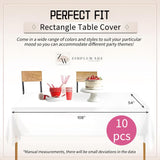 1 x RAW Customer Returns Pack of 10 Disposable Tablecloth Transparent Paper Tablecloth Roll, 137 x 274 cm Plastic Rectangular Transparent Tablecloths for Party Wedding Picnic Birthday - RRP €18.99