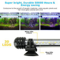 1 x RAW Customer Returns BELLALICHT LED Timer Aquarium Lighting - Aquarium Lamp White Blue Light with Built-in Timer Dimmer, Dimmable 10 Brightness Levels IP67 Waterproof Light for Fish Tank Plant, L-29 - RRP €22.18