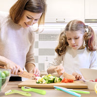 1 x RAW Customer Returns Children s knife 7-piece children s kitchen knife set for cutting and cooking fruit or vegetables for toddlers, including wooden knife cutting board peeler breakfast board for children fish  - RRP €23.99