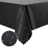 1 x RAW Customer Returns Homaxy PU tablecloth washable lotus effect high quality 350g m square 140 x 200 cm tablecloth ornaments tablecloth water-repellent table linen stain protection easy to clean, black - RRP €24.19