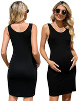 2 x Brand New Brynmama Pack of 2 Women s Maternity Tank Dresses Casual Sleeveless Bodycon Pregnancy Short Dress, Black, XX-Large - RRP €68.54