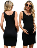 2 x Brand New Brynmama Pack of 2 Women s Maternity Tank Dresses Casual Sleeveless Bodycon Pregnancy Short Dress, Black, XX-Large - RRP €68.54