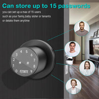 1 x RAW Customer Returns FITNAT Keypad Doorknob, Digital Door Lock with Touch Screen for Keyless Entry, Electronic Door Lock with Spare Keys, Easy to Use, 15 User Passcode - RRP €55.99