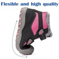 1 x RAW Customer Returns Mishansha Children s Winter Shoes Warm Lined Snow Boots Boys Girls Outdoor Winter Boots Soft Non-Slip Hiking Shoes Winter Boot Trekking Boots Magenta Purple 29 EU - RRP €44.26