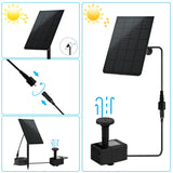 3 x RAW Customer Returns LEDBOKLI Solar Fountain 2.5W USB Pump Solar Pump Water Fountain Panel 7 Different Spray Heads, Pond Pump for Outdoor 200 L H Flow Rate for Bird Bath, Pond, Aquarium, Fountains, Garden - RRP €59.97