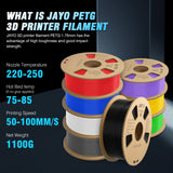 1 x RAW Customer Returns PETG Filament 1.75 mm, JAYO, for 3D Printer, Neatly Wound, Dimensional Accuracy - 0.02 mm, 1.1 kg 2.42 lb Spool, Black - RRP €23.99