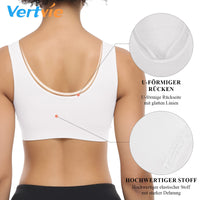 1 x RAW Customer Returns Vertvie Womens Stretch Wireless Push up Yoga Sports Bra Top Set for Fitness Training Padding 3 Pack EU L Tag XL, 3 White  - RRP €28.22