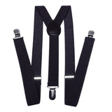 1 x Brand New CHENGZI Men s Suspenders with 3 Clips Stainless Steel Adjustable Elastic Heavy Duty with Strong Metal Clips, Black, One Size - RRP €27.6