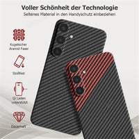 1 x RAW Customer Returns qichenlu Bulletproof Aramid Fiber Camera Protection-Black Aramid Case for S24 Plus,Military Standard Shockproof Extremely Thin Cover Case Hard Shell for Samsung Galaxy S24 Plus - RRP €33.23