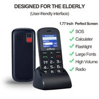 1 x RAW Customer Returns artfone senior cell phone without contract pensioner cell phone large buttons dual SIM pensioner cell phone, 1400 mAh battery long standby time, USB-C, camera 1.77 inch color display - RRP €31.86