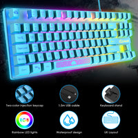 1 x RAW Customer Returns Ziyou LANG Gaming Keyboard Mouse, Plug and Play with Adapter Converter, RGB Backlit Gaming Keyboard 6400DPI Mouse for PS4 Xbox One Xbox 360 Nintendo Switch PC Mac-Blue UK Layout - RRP €56.99