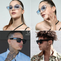 1 x RAW Customer Returns SHEEN KELLY 2PCS Retro Thick Rectangle Chunky Sunglasses Women Men Trendy Narrow Square Black Tortie Frame Fashion 90s Y2K Eyewear - RRP €27.98