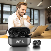 1 x RAW Customer Returns Umi Wireless-Headphones-W5s-Headphones-Bluetooth 5.2 Wireless-Headphones IPX7 compatible iPhone Samsung Huawei and Metal Case with Charging Base Black  - RRP €31.25