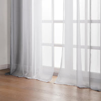 1 x RAW Customer Returns Topfinel Curtain with Color Gradient Gray Curtains Short Curtains Transparent Modern and Elegant Eyelet Curtain Set of 2 Curtains 160 cm High Window Curtains 140 cm Wide Curtain Outdoor Curtains Window - RRP €27.22