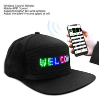 1 x RAW Customer Returns DEWIN LED Hats, Programmable Bluetooth APP Control Editable Colorful LED Hat for Outdoor, Concert, Carnival, Christmas, Bars, Clubs Black  - RRP €28.79