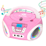 1 x RAW Customer Returns KLIM Candy Kids CD Player for Children - NEW 2024 - FM Radio - Batteries Included - Pink - Boombox Portable - with Speakers, Toddlers Pink  - RRP €54.47