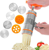 1 x RAW Customer Returns DEWIN Pastamaker, Household Manual Stainless Steel Pasta Machine, Multifunction Kitchen Noodles Maker Pasta Cutter Fresh Pasta Machine With 7 Shapes Silver  - RRP €20.15