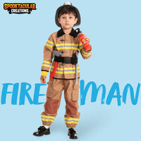 1 x Brand New Spooktacular Creations Child Unisex Fireman Costume Medium 8-10 yrs  - RRP €45.99