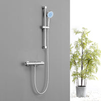 1 x RAW Customer Returns Auralum Thermostatic Shower Faucet, Wall Shower Thermostat with 38 C Safety Lock, Mixer Tap for Shower, Valve Core Removable and Chrome Finish for Bathroom, Size G 1 2 - RRP €79.33