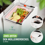 1 x RAW Customer Returns Vividron Small Kitchen Compost Bin with Lid - 9L - Organic Waste Bin Kitchen with Two Containers - Hanging Waste Bin for Under Cabinet Under Sink White  - RRP €30.74