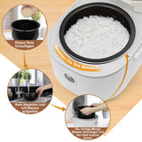 1 x RAW Customer Returns Bear Rice Cooker 3.5 Cups uncooked with Steamer, Multifunctional 350W Electric Rice Cooker Mini, 6 Rice Cooking Functions for 2-4 People, White - RRP €47.34