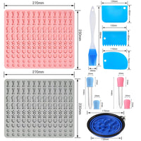 7 x Brand New Baking Mat Dog Biscuits Silicone Baking Mat 260 Grids 5-in-1 BPA-Free Baking Mat for Homemade Dog Biscuits and Treats Pink and Gray 9-Piece Set  - RRP €98.77