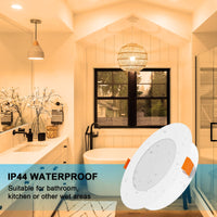 1 x RAW Customer Returns Vlio LED recessed spotlights 230V 10W set of 10 flat IP44 recessed lights ceiling spots ceiling spotlights 125mm hole size, warm white 3000K 960LM recessed spots for bathroom kitchen - RRP €38.3