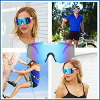 1 x Brand New Cycling glasses, polarized sunglasses, men s and women s sports glasses, anti-UV400 trendy cycling glasses, cycling sunglasses for men and women for outdoor activities A4  - RRP €13.1