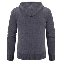 1 x Brand New Shuanghao Men s Hoodie with Hood Pullover Cardigan Sweatshirt - Cardigan Leisure Winter Warm Thick Fleece Inside Outdoor Hooded Jacket Pulliover Knitted Jackets for Men Gray XS - RRP €31.98