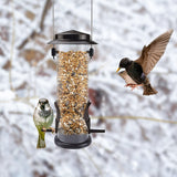 1 x RAW Customer Returns MIXXIDEA Wild Bird Feeder, Stainless Steel Hanging Bird Feeder for Garden Backyard Outdoor Decoration Attracts Wild Finches Thistle Cardinal 2 Pack Coffee  - RRP €18.14