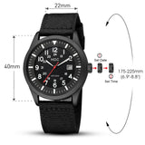 1 x RAW Customer Returns Infantry Military Watch Men Wristwatch Black Men s Watch Outdoor Sport Men Date Luminous Tactical Field Watches Men Pilot Watches Work Watch Waterproof Nylon Strap - RRP €35.28