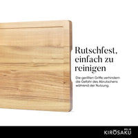 1 x RAW Customer Returns Cutting board Natural teak premium cutting board 30x40x3cm - wooden serving board - non-slip easy to clean - heavy thick high-quality and durable kitchen board - RRP €54.99