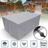 1 x RAW Customer Returns Garden furniture cover, rectangular for garden table furniture set, snow protection, waterproof, dustproof, anti-UV, breathable, waterproof and winterproof Oxford 210D, grey, 205 x 104 x 71 cm - RRP €30.23