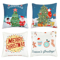 1 x Brand New spirgear set of 4 cushion covers Christmas cushions 45 x 45 cm sofa cushions soft decorative cushion cover for sofa bedroom living room, blue - RRP €15.95