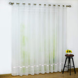 1 x RAW Customer Returns Joyswahl Voile curtain, transparent curtain with satin ribbon design Maja scarves, window curtains with eyelets, W x H 300 x 245 cm, white, pack of 1 - RRP €36.29