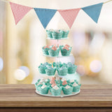 1 x RAW Customer Returns CECOLIC 4 Tier Acrylic Cupcake Stand Round Clear Dessert Display, Pastry Tower, for Birthday, Wedding Party Decorations - 12  - RRP €30.22