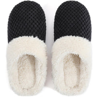 1 x RAW Customer Returns ULTRAIDEAS Women s Coral Fleece Slippers with Memory Foam Black, Size 45-46  - RRP €14.41