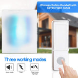 1 x RAW Customer Returns Wireless Doorbell 7 Color LED Flash Button Doorbell IP44 Rainproof Doorbell Kit with 32 Melodies 5 Volumes White  - RRP €20.83