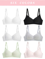 1 x RAW Customer Returns FEOYA 6 Pack Girls Underwear Teenage Bras Training Bra Women Bralette Sports Bra Push Up Bra Wire Free Bra Girls Bras Breathable Bra Padded Bra With Adjustable Straps 70A B - RRP €33.25