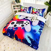 4 x Brand New HOTRCR Game Theme Pattern Bedding Set Kids Game Console Comforter Cover Gampad Video Games Bedspreads Game Machine Bedroom Decor bedclothes 135 200cm DEL40 - RRP €149.2