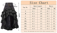 1 x RAW Customer Returns FEOYA Women s Retro Steampunk Skirt Gothic Vintage Ruffle Skirt High Waist Asymmetrical Cosplay Skirt Vintage Carnival Costume Black S - RRP €36.29