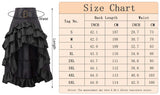 1 x RAW Customer Returns FEOYA Women s Retro Steampunk Skirt Gothic Vintage Ruffle Skirt High Waist Asymmetrical Cosplay Skirt Vintage Carnival Costume Black S - RRP €36.29