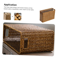 1 x RAW Customer Returns Yardenfun Newspaper Basket For Magazines Rectangular Storage Basket Toy Bin Storage Container For Clothes Wicker Wastepaper Basket Food Serving Basket Rattan Storage Basket - RRP €35.39