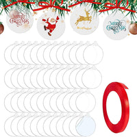 1 x RAW Customer Returns TSKDKIT 50 pieces acrylic disc Christmas ball acrylic disc Christmas decoration pendant plexiglass plates Christmas tree balls plexiglass disc for Christmas decoration crafts 10 cm  - RRP €25.99